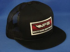 White Farm Equipment Tractor Hat - Black Mesh - K Brand K Products -US Assembled