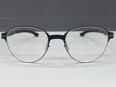 ic Berlin Eyeglasses Men Women Round Black Titanium Panto Matte Large NP699 