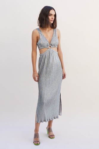 BNWT SUBOO SILVER ANA SLEEVELESS MAXI DRESS - SIZE S (RRP $369) - Picture 3 of 5
