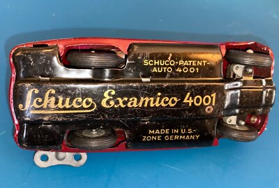 Schuco Examico 4001 Windup Metal Car Maroon Red Original Vintage
