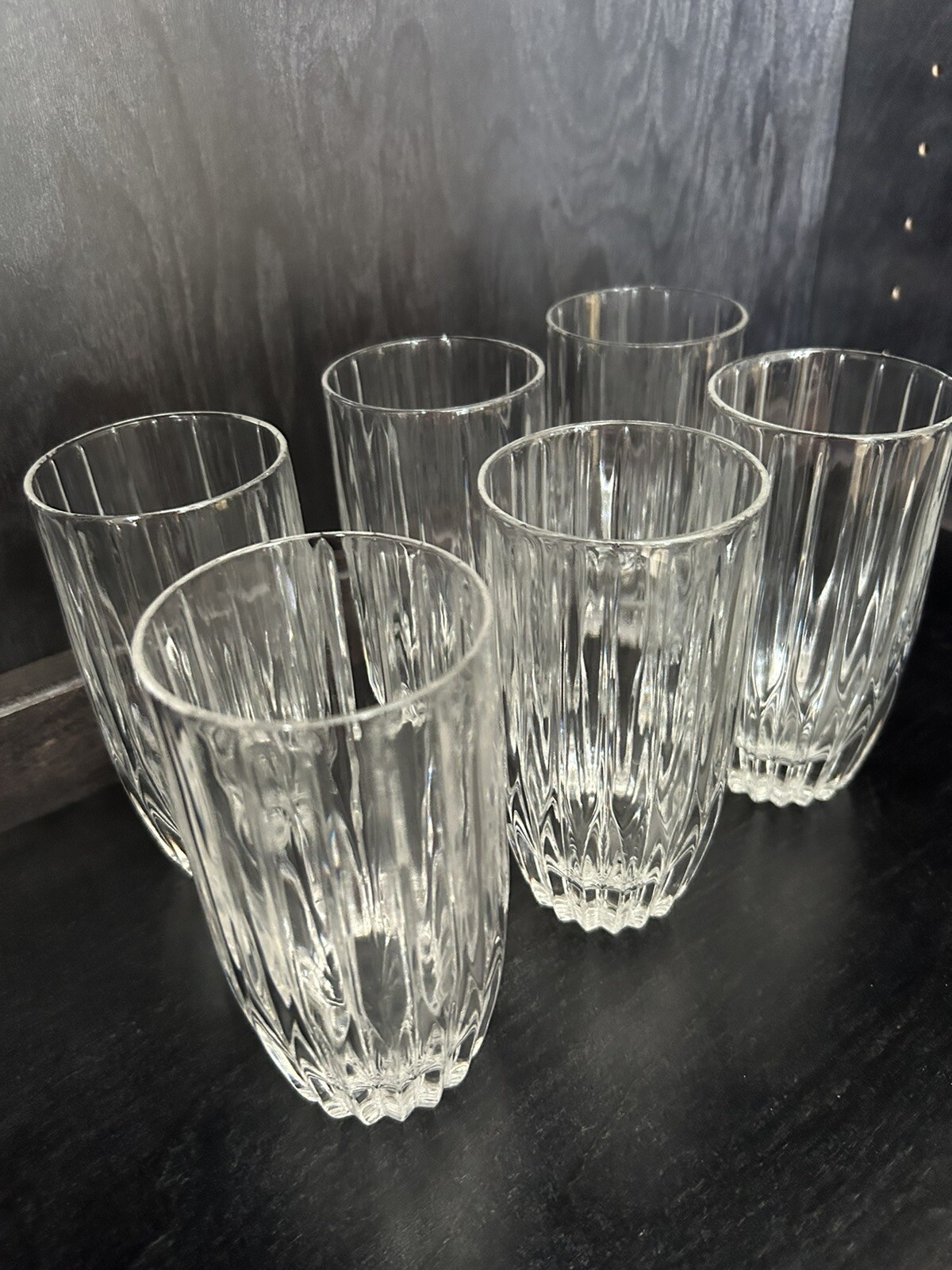 Mikasa Crystal Set 6 Park Lane Highball Glasses 5 5/8" Water Mixed