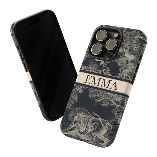 Custom Name Tough Phone Case with Lion & Monkey Design, Personalized Phone Cover - 第 47/263 張圖片