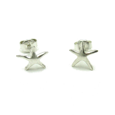 Small Sterling Silver Earrings Stars Solid Hallmarked 925 Handmade
