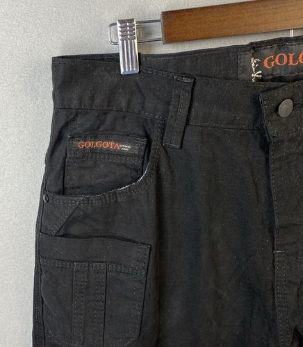 Golgota Mexico Mens 36x32 Black Cargo Jogger Jeans Denim Pants Goth Skater Punk - Picture 5 of 13