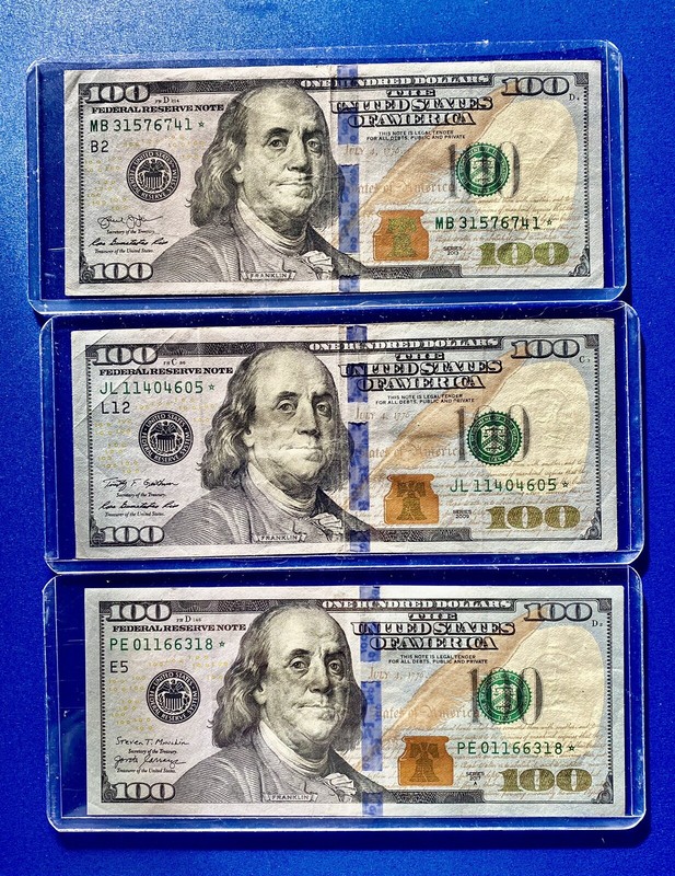 $ 100 STAR NOTE 2003,2009,2017A Lot Of 3 