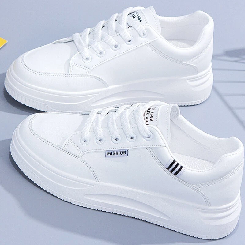 Zapatillas De Deporte Para Mujer Zapatos Deportivas Blancos Moda Tenis | eBay