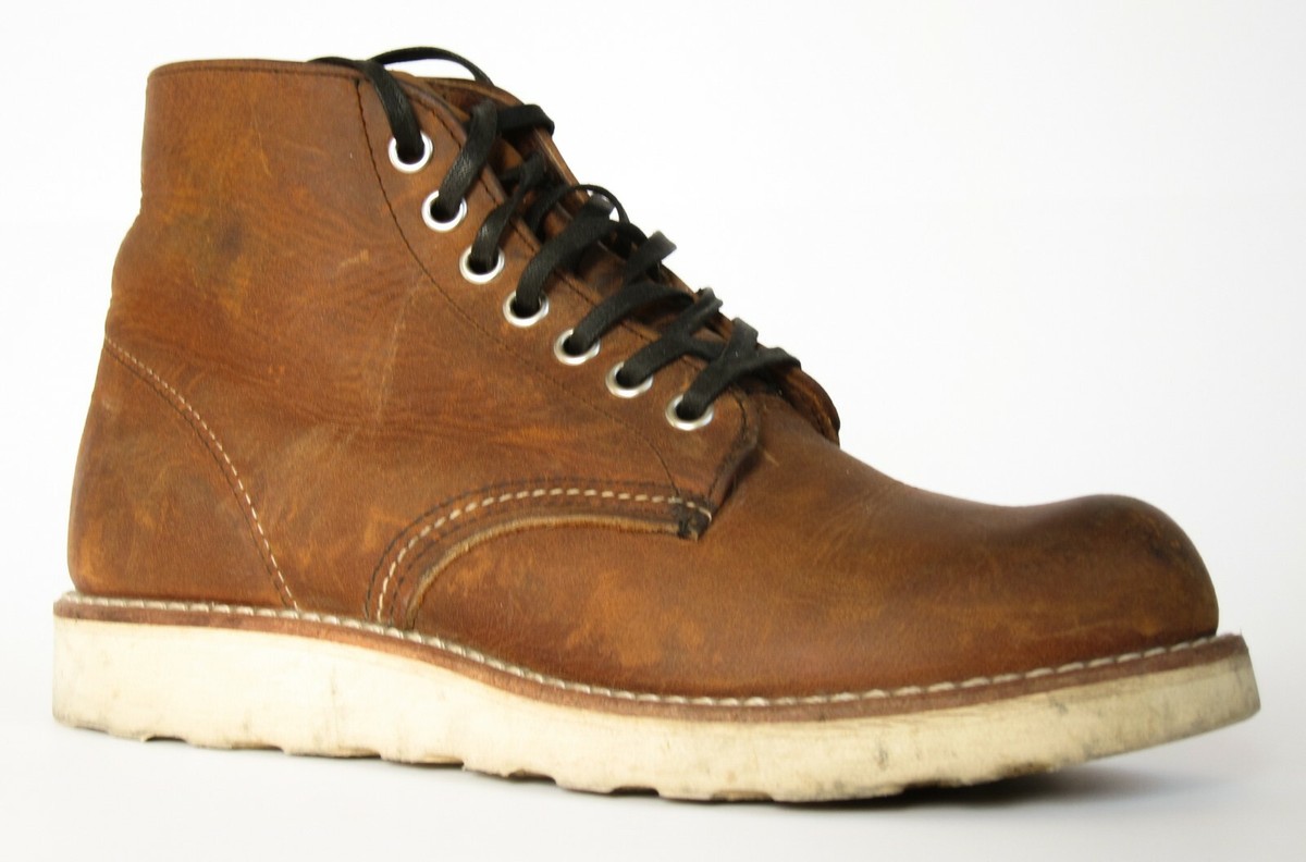 靴 RED WING 9111 Classic Work 6Round-toe Red Wing 9111 Classic Round Toe Brown Leather Boots USA 8 D