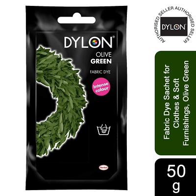 Dylon Handstoff Farbstoff Beutel, olivgrün, 1 Stück 50 g