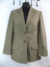 Vintage Jaeger Italian Wool Jacket Size 4 Khaki Olive Green Lightweight Gorgeous