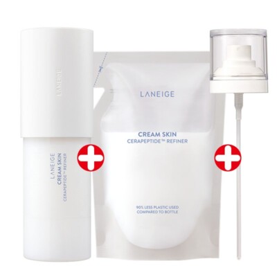 170ml + refill 130ml + pump laneige cream skin refiner toner mist moisturizer