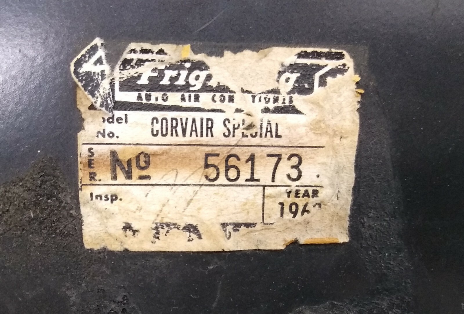 Chevy Corvair air conditioning unit vintage frigiking under dash a/c