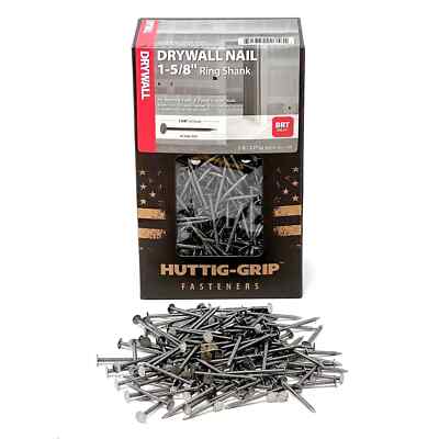 Huttig Grip 1-5/8 in Drywall Nail HGN158RSDWN5 Ring Shank Bright 5 lb 1300 Nails