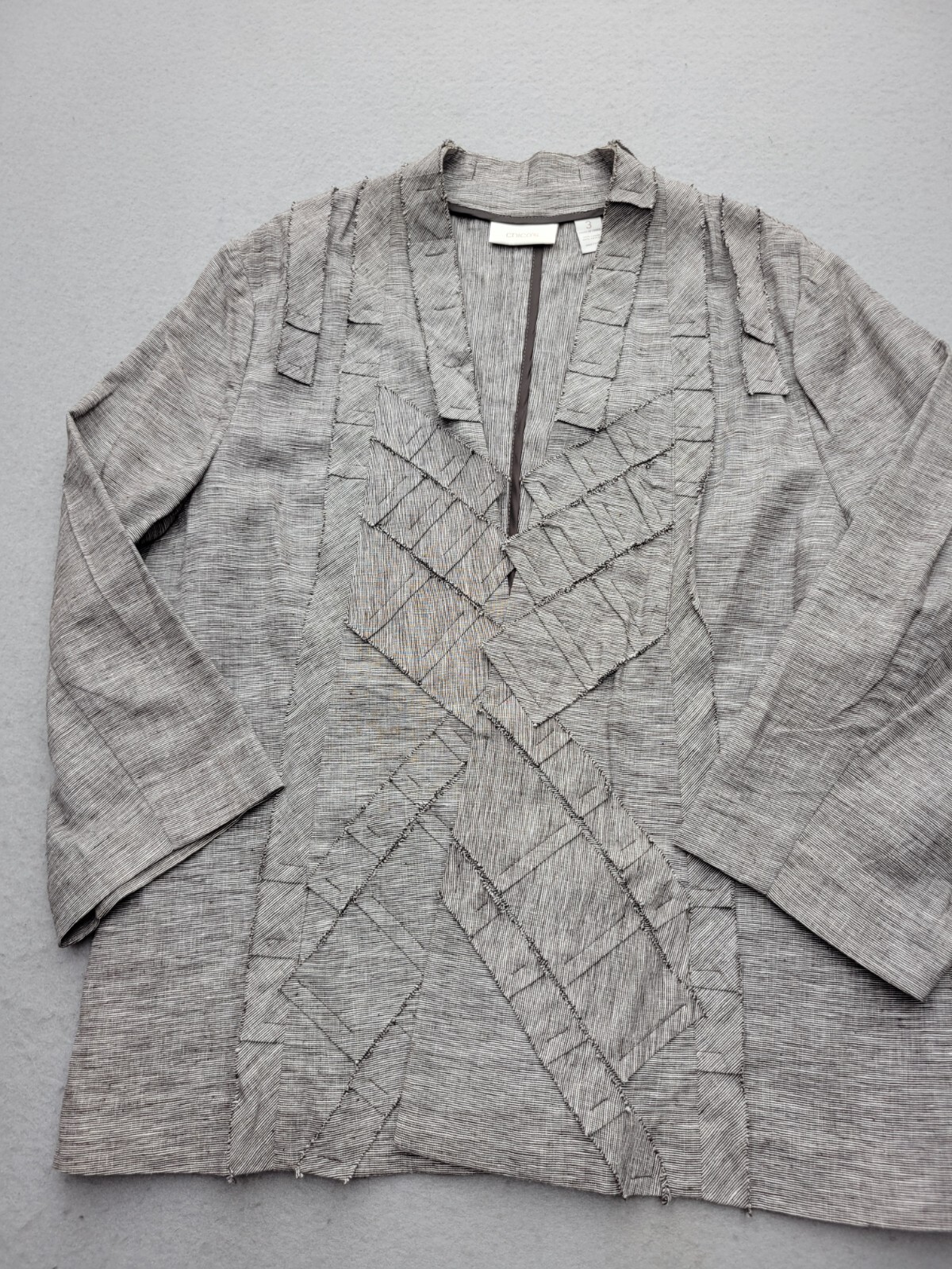 Chicos Women Jacket 3 Gray Basic Jacket Abstract … - image 1