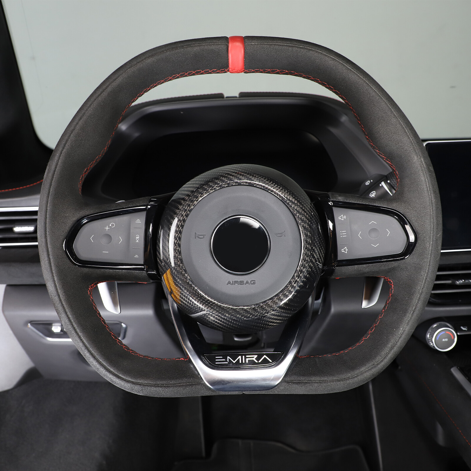 Real Carbon Fiber Steering Wheel Horn Button Cover Trim For Lotus EMIRA 21-23