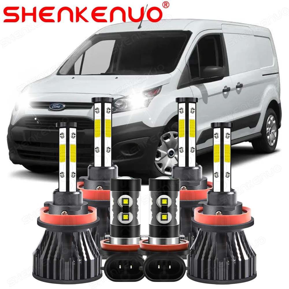 Kit De Faros LED Para Ford Transit Connect 2014-2019, Bombillas H11, 6000K, 60W, CREE, Haz Bajo