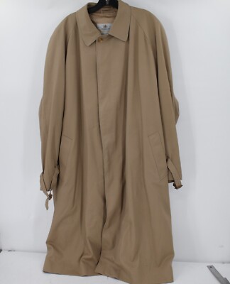 Aquascutum Trench Coat Mens Large Aqua 5 Canvas Wool Blend Removable Liner