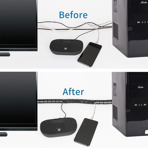 Wire Wrap Tube Spiral Management Cord Protector Storage Pipe Cable Organizer AU - Picture 4 of 15