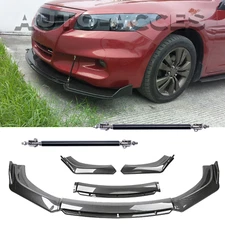 Carbon Fiber Black Front Bumper Lip Body Kit Spoiler For Honda Accord Coupe S
