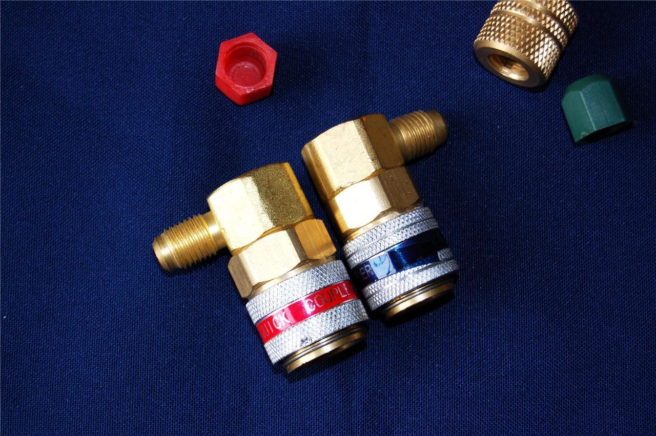 Car AC R134a System Port Quick Snap-on Coupler Adapter/R22 1