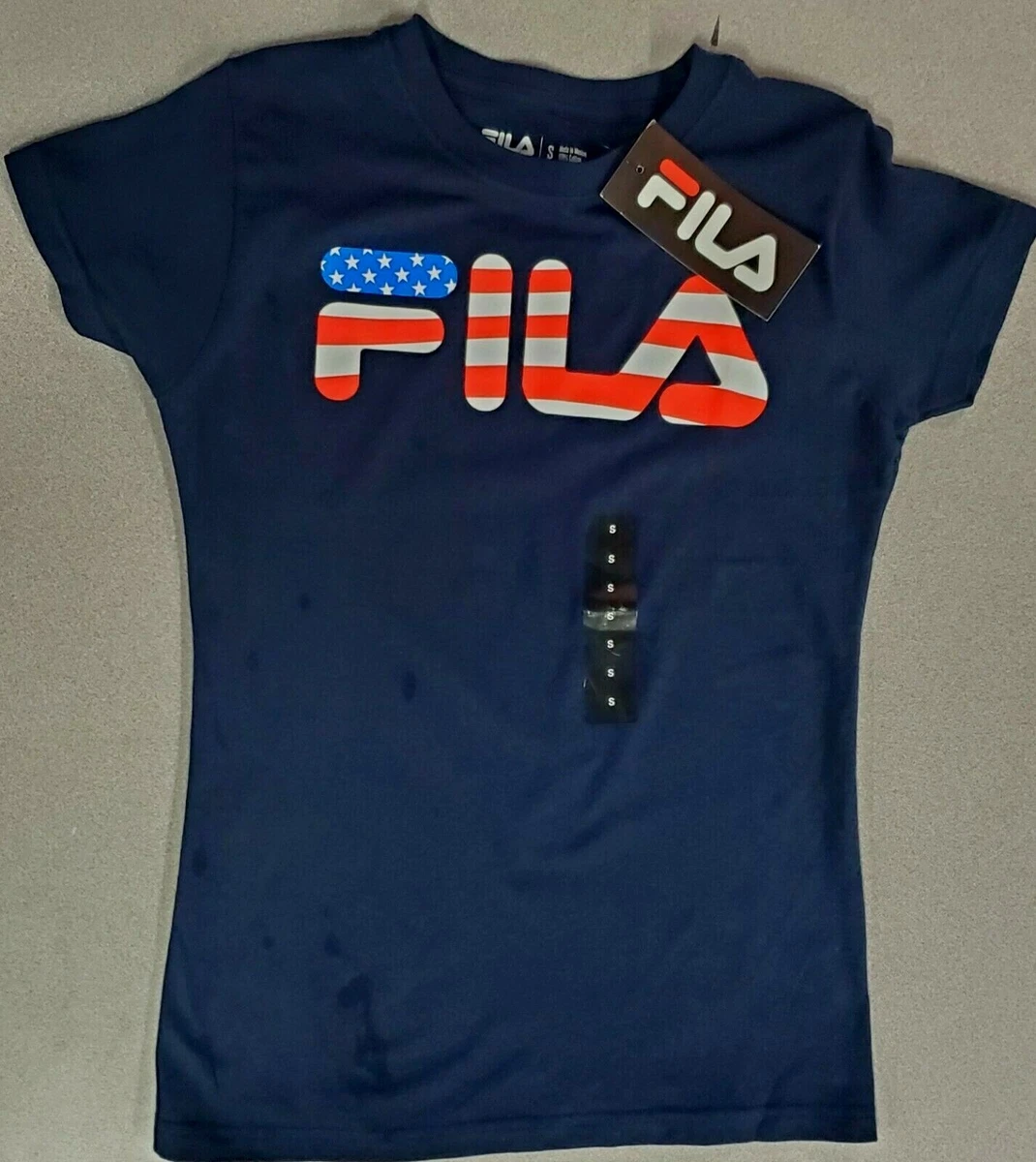 FILA Women s T shirt XS Small Athletic Active Sport Red White