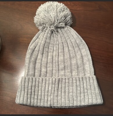 NWT Michael Kors Grey Ribbed Pom-Pom Beanie MK Michael Kors Pom Pom Ribbed Knit Beanie Hat Heather Gray  main image 2