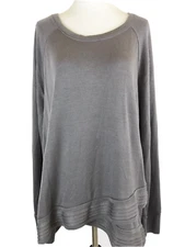 Active Life Womens Sweater Top Size 2XL Pullover Silver Gray Casual Relaxed Cozy