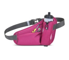 RUNNING BOTTLE BELT HOLDER WAIS SPORTS WATER HYDRATION ZIP BUM BAG PACK PINK Wom