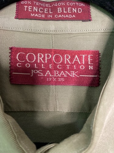 Jos. A. Camisa de vestir Bank Corporate Collection para hombre color tostado con botones talla 17" - Imagen 5 de 6