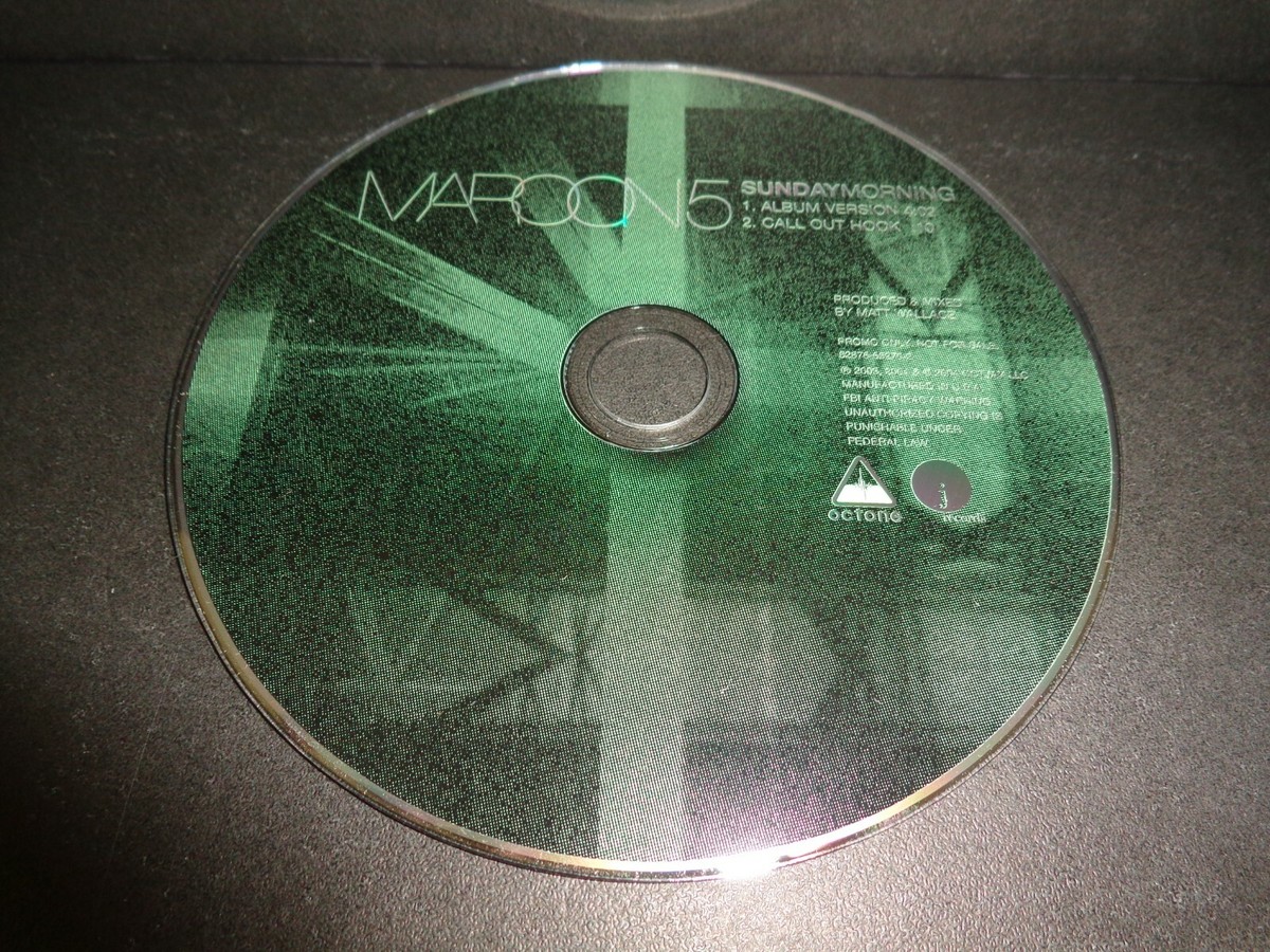 SUNDAY MORNING by MAROON 5-Rare Collectible Promotional CD Single