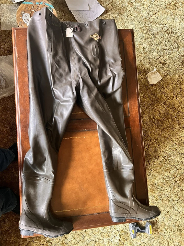 Mens Chest Waders Lake 'N Trail Nylon Waterproof Suspenders Size 11 VINTAGE NEW - Image 3 of 4