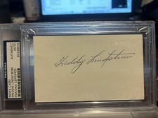 Freddie Lindstrom PSA/DNA Autographed Index Card HOF, NY GIANTS, d 1981