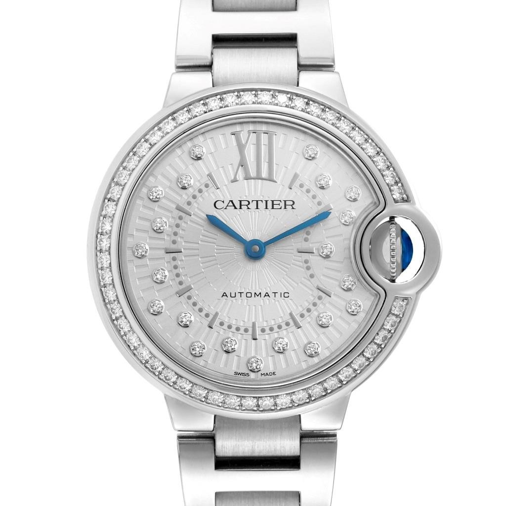 Cartier Ballon Bleu Ladies Watch with Diamond Dial in Steel Silver W4BB0035-image