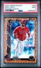 2025 Topps Holiday - Mike Trout #H50 GOLD HOLIDAY LIGHTS PSA 9