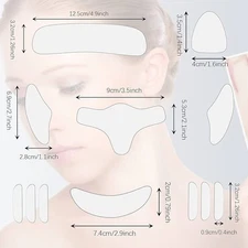 45Pcs Reusable Silicone Anti Wrinkle FACE Skin Care Patch + 3 FACE SHEETS