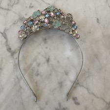 Disney Store Cinderella Tiara Metal Headband 2021 Gems Filigree Enamel Flowers
