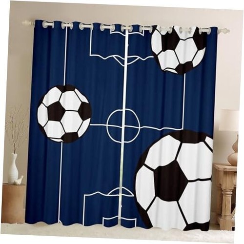 Football Curtains for Bedroom Living Room (2 52"W x 84"L (Pack of 2) Multi 33