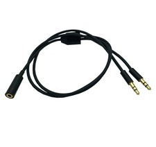 Headphone Audio Splitter 3.5mm Female to 2 Dual Male 3.5mm TRS Y Splitter Cab...