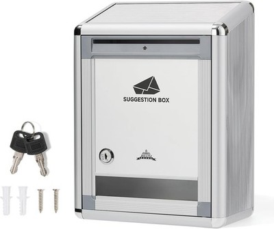 JIELISI Silber Wandtresor Vorschlagsbox aus Aluminiumlegierung mit Schlitz
