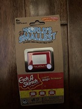 Sealed Pkg Super Impulse World's Smallest Etch A Sketch Red 1.75"Wx1.5"Tall