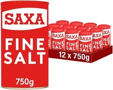 Saxa Salt Drum Pack of 12 x 750g