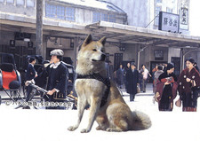 AKITA DOG GREETING CARD DOG WAITS FOR MASTER AT RAILWAY STATION LOVELY NOTE CARD