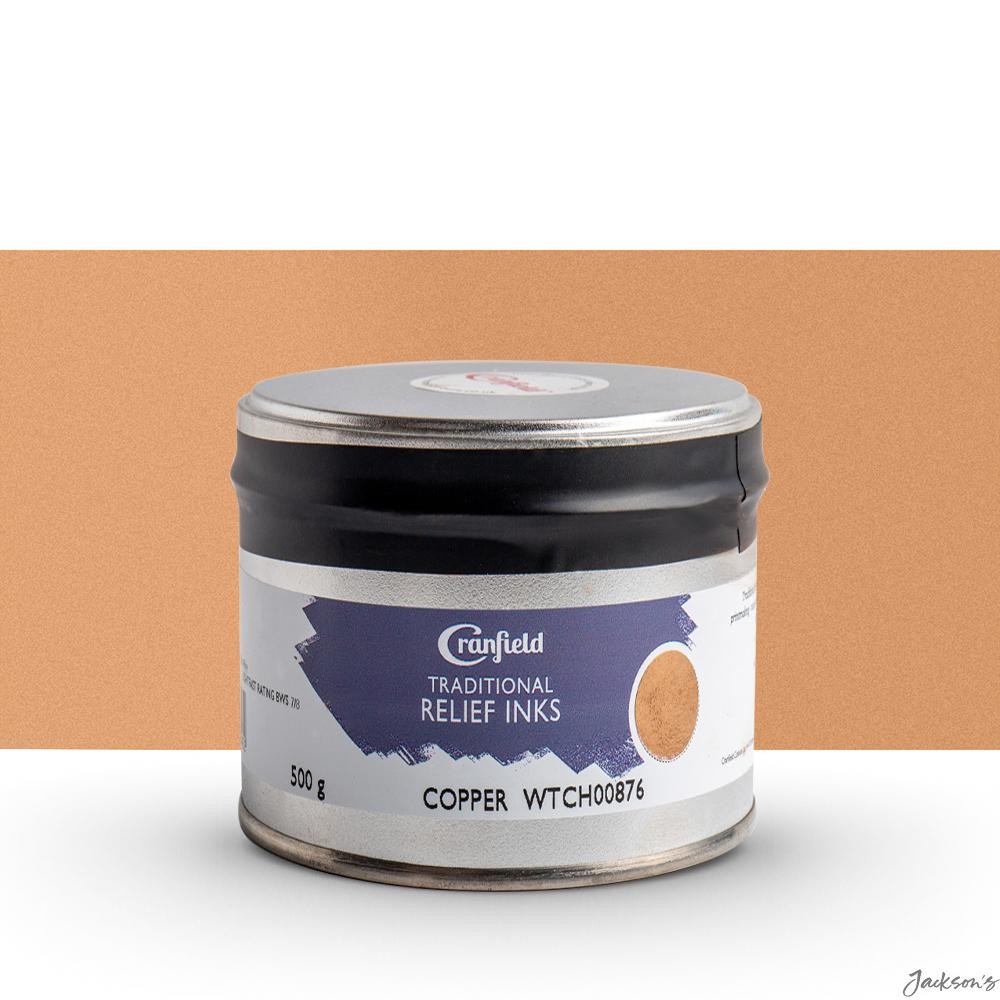 Cranfield Traditional Relief Ink Linseed Oil 500g Copper For Lino Wood Printing