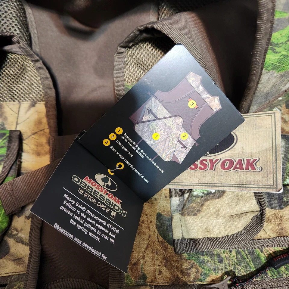 Mossy Oak Turkey Vest NWTF Obsession Camouflage Men's XL / 2XL with Seat Cushion - Image 3 of 4