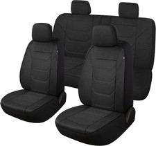Pariiaotin 3D Air Mesh Car Seat Covers Washable and Breathable Full Set Black