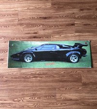 Vintage 1986 Lamborghini Countach Large Wall Poster 74" x 26" Black Lambo Sealed