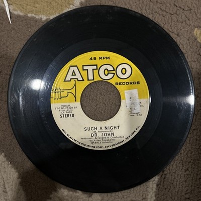 Dr John Such A Night Cold Cold Cold 45 RPM Vinyl Record ATCO Records