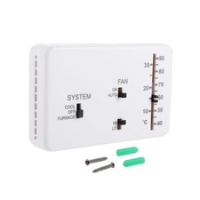 Hihaha RV Analog Control Heating/Cooling Thermostat 4.05"x2.56"x0.87", White
