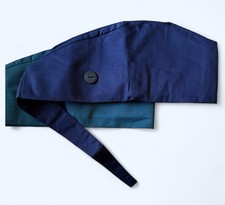 Two Surgical Scrub Caps Doctor Nurse Cotton Hats with Sweatband Adjustable