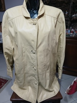 ULTSCH Damen Leder Jacke Mantel Farbe Beige Gr. 40 Cod. CCO273
