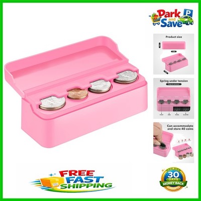 Pink Dash-Mounted Car Coin Holder - Smart Change Organizer with 4 Compartments